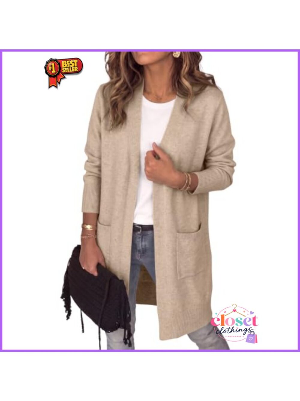 Lightweight Long Cardigan Sweater Open Front Oversized Knit Layer